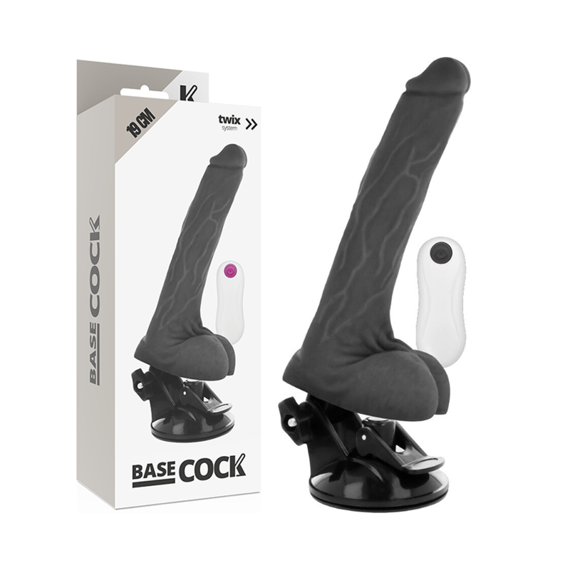 BASECOCK - VIBRADOR DE CONTROLE REMOTO NATURAL REALISTA 19 CM -O- 4 CM - Sexshoptuga 