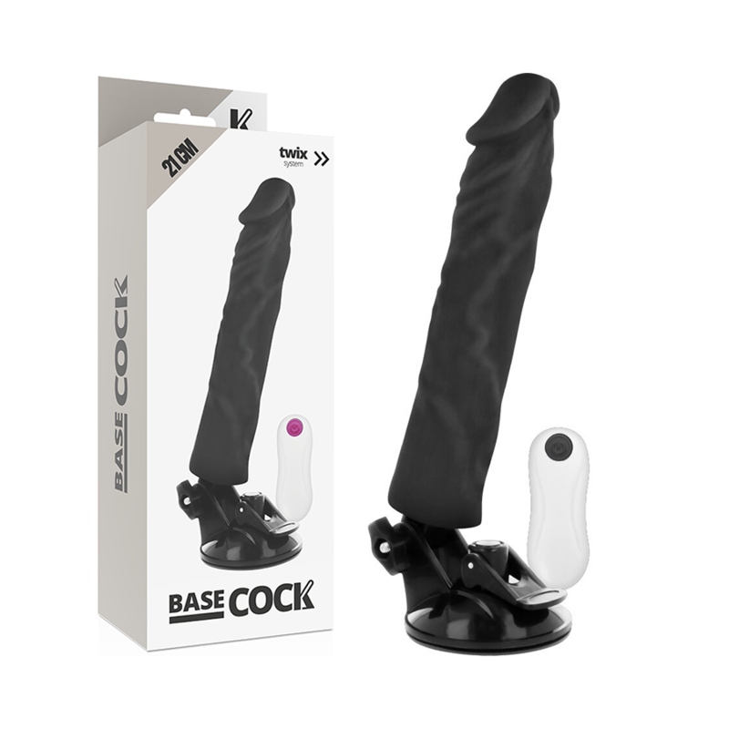 BASECOCK - VIBRADOR REALÍSTICO CONTROLE REMOTO NATURAL 21 CM -O- 4 CM - Sexshoptuga  Sexshoptuga 