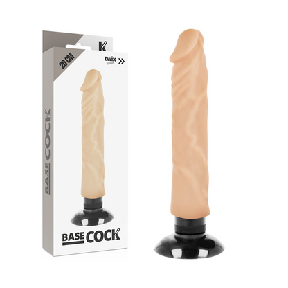 BASECOCK - VIBRADOR REALÍSTICO 2-1 NATURAL 20 CM -O- 4 CM - Sexshoptuga 