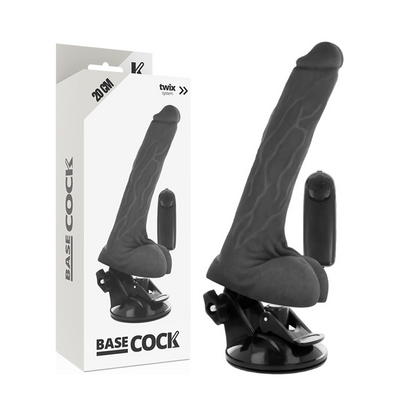 BASECOCK - VIBRADOR DE CONTROLE REMOTO NATURAL REALISTA COM TESTÍCULOS 20 CM -O- 4 CM - Sexshoptuga 