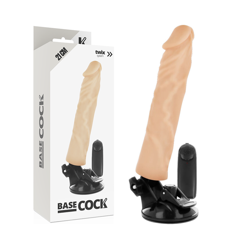 BASECOCK - VIBRADOR REALÍSTICO CONTROLE REMOTO NATURAL 21 CM -O- 4 CM - Sexshoptuga 