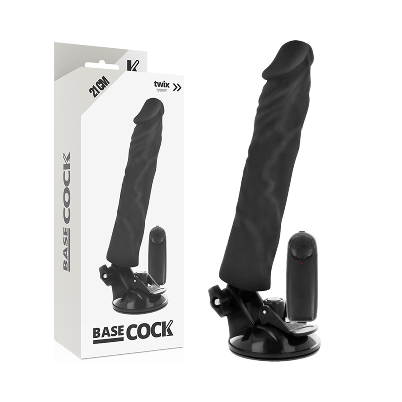 BASECOCK - VIBRADOR REALÍSTICO CONTROLE REMOTO NATURAL 21 CM -O- 4 CM - Sexshoptuga 