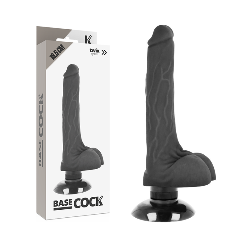 BASECOCK - VIBRADOR REALÍSTICO 2-1 NATURAL 18.5 CM -O- 4 CM - Sexshoptuga 