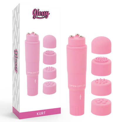 GLOSSY - MASSAGEIRO DE BOLSO KURT ROSA - Sexshoptuga 