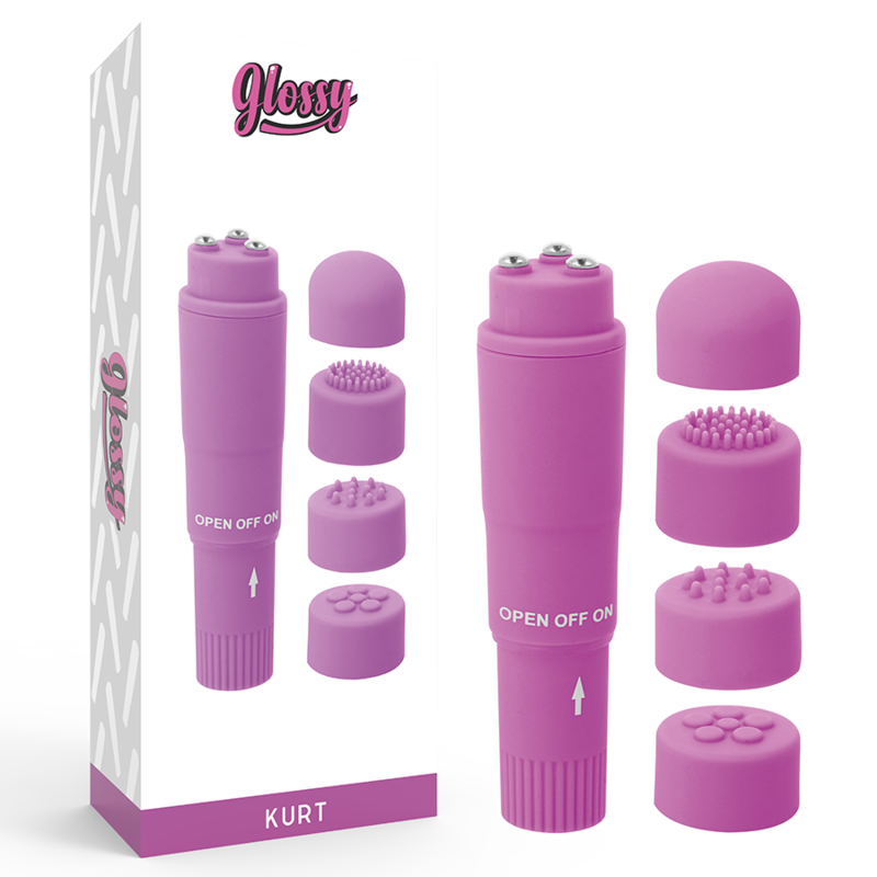 GLOSSY - MASSAGER DE BOLSO KURT ROXO - Sexshoptuga 