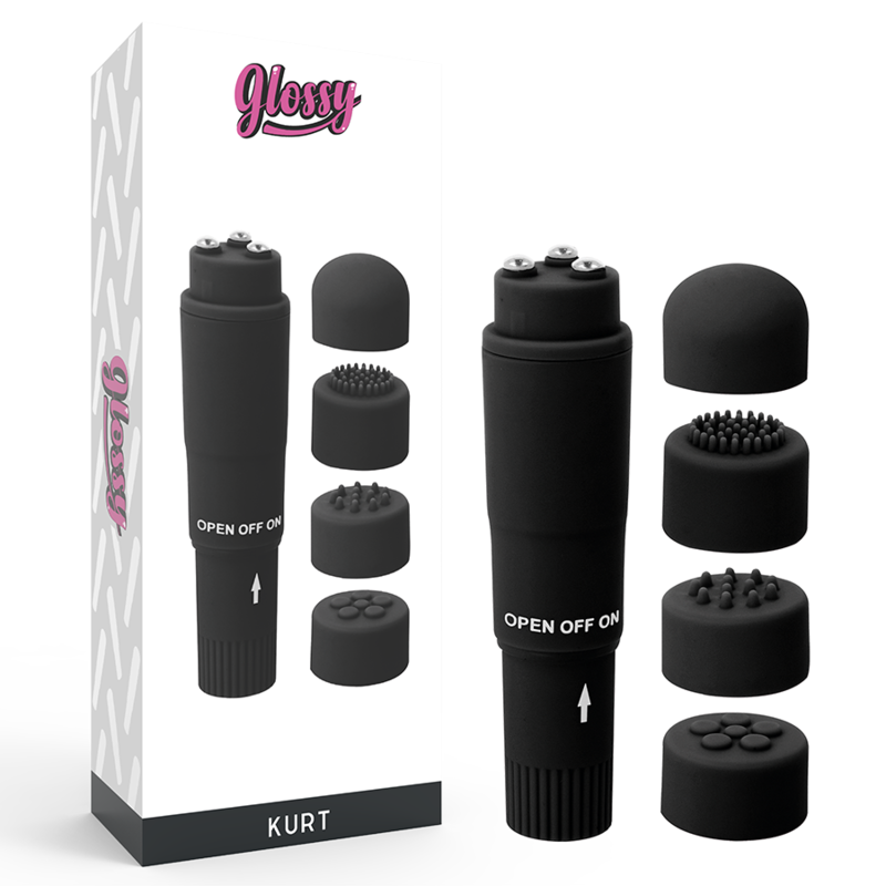 GLOSSY - MASSAGER DE BOLSO KURT PRETO - Sexshoptuga  Sexshoptuga 