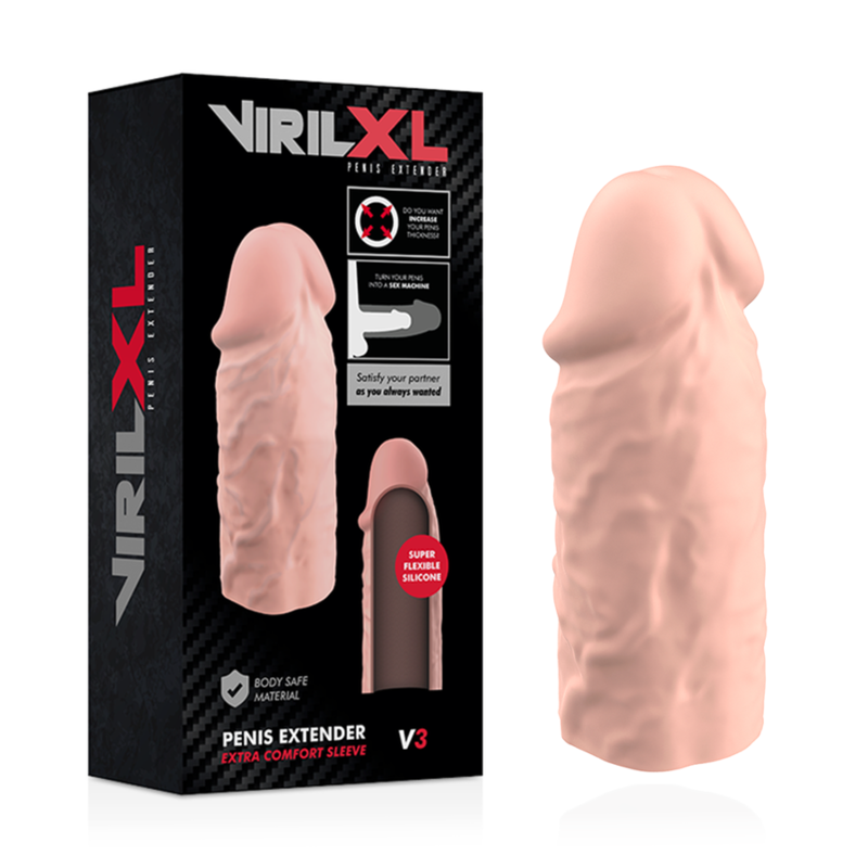 VIRILXL - EXTENSÃO DE PÊNIS NATURAL DE SILICONE LÍQUIDO V3 - Sexshoptuga 