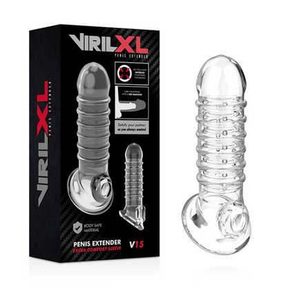 VIRILXL - EXTENSÃO DO PÊNIS E BAINHA V15 TRANSPARENTE - Sexshoptuga 