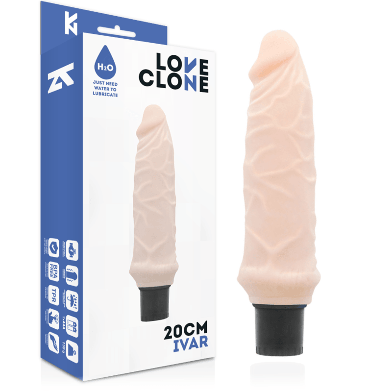 LOVECLONE - VIBRADOR AUTO LUBRIFICANTE IVAR 20 CM -O- 3.7 CM - Sexshoptuga 