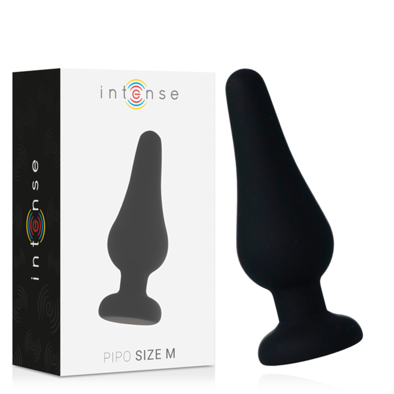 INTENSE - PLUG ANAL PIPO M SILICONE PRETO 11 CM - Sexshoptuga  Sexshoptuga 