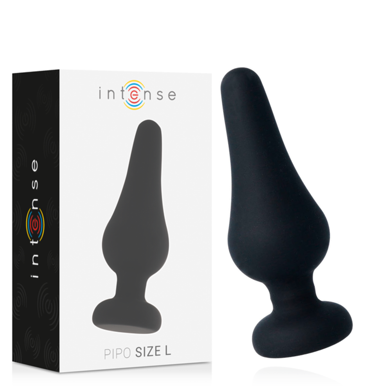 INTENSE - PLUG ANAL PIPO L SILICONE PRETO 13 CM - Sexshoptuga  Sexshoptuga 