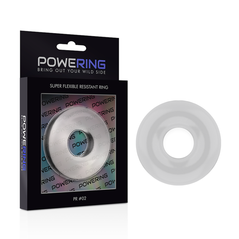 POWERING - ANEL PARA O PÊNIS SUPER FLEXÍVEL E RESISTENTE 4,5CM TRANSPARENTE - Sexshoptuga  Sexshoptuga 