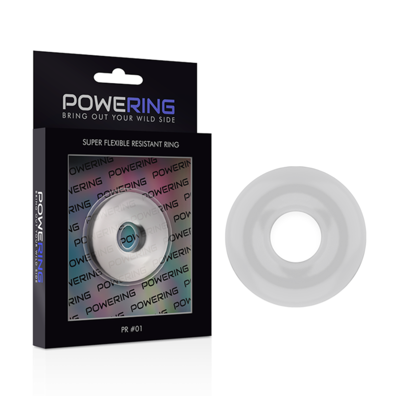 POWERING - ANEL PARA O PÊNIS SUPER FLEXÍVEL E RESISTENTE 3,5CM TRANSPARENTE - Sexshoptuga  Sexshoptuga 