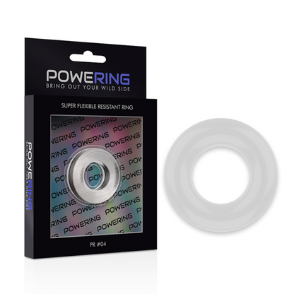 POWERING - ANEL PARA PÊNIS SUPER FLEXÍVEL E RESISTENTE 3,8CM PR04 TRANSPARENTE - Sexshoptuga 