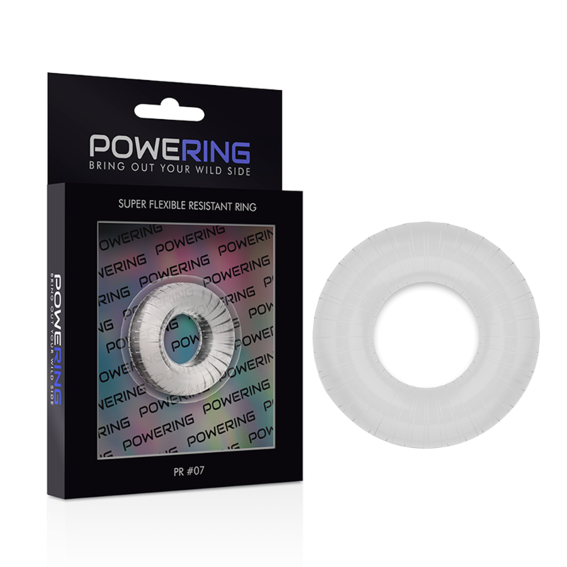 POWERING- ANEL PARA PÊNIS SUPER FLEXÍVEL E RESISTENTE 4,5CM PR07 TRANSPARENTE - Sexshoptuga 