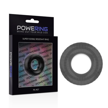 POWERING - ANEL PARA PÊNIS SUPER FLEXÍVEL E RESISTENTE 4,5CM PR07 PRETO - Sexshoptuga 