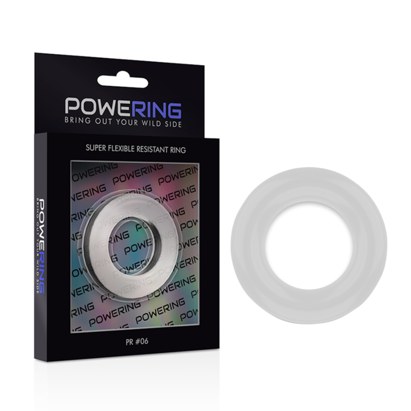 POWERING - ANEL PARA PÊNIS SUPER FLEXÍVEL E RESISTENTE 5,5CM PR06 TRANSPARENTE - Sexshoptuga  Sexshoptuga 