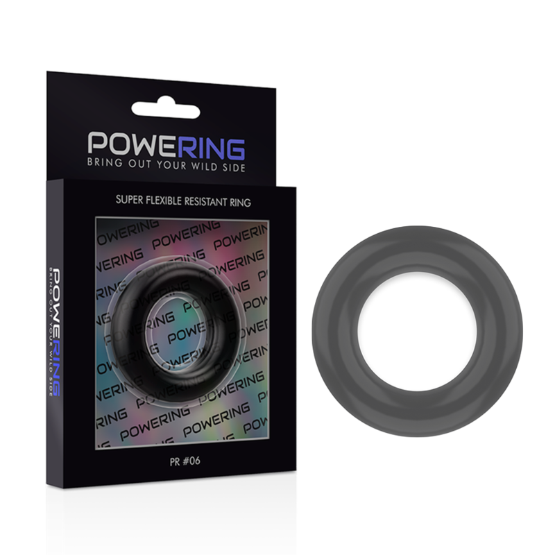 POWERING - ANEL PARA PÊNIS SUPER FLEXÍVEL E RESISTENTE 5,5CM PR06 PRETO - Sexshoptuga 