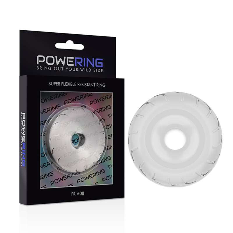 POWERING - ANEL PARA O PÉNIS SUPER FLEXÍVEL E RESISTENTE 5CM PR08 TRANSPARENTE - Sexshoptuga 