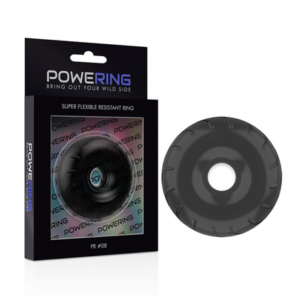 POWERING - ANEL PARA PÊNIS SUPER FLEXÍVEL E RESISTENTE 5CM PR08 PRETO - Sexshoptuga 