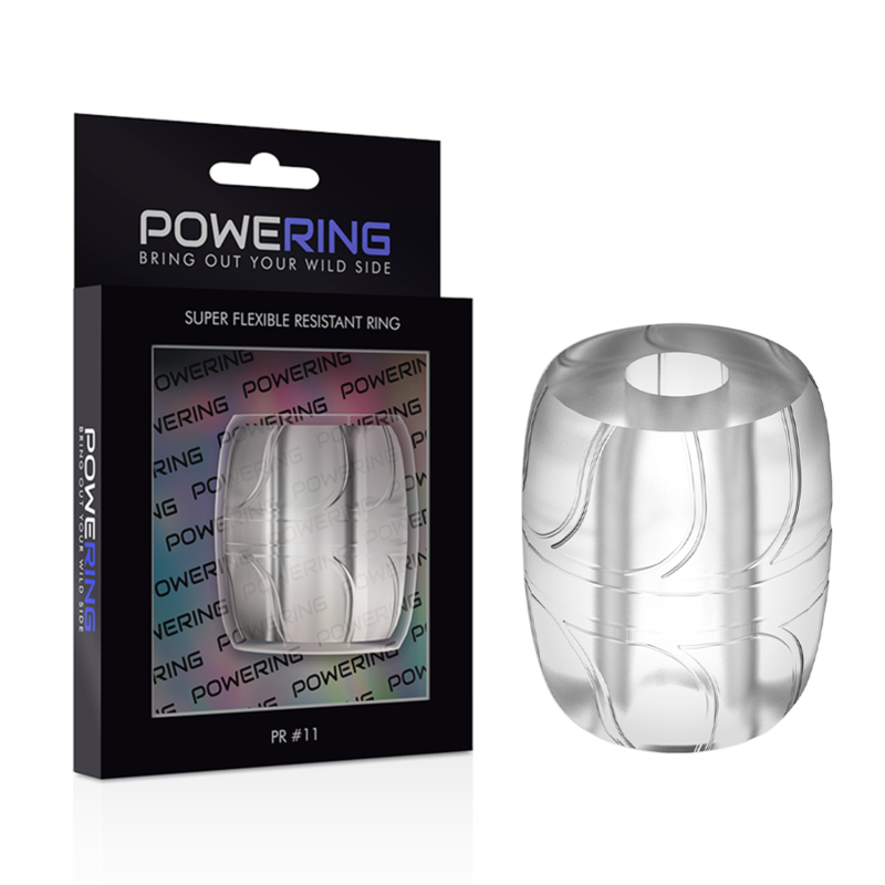 POWERING - ANEL PARA O PÉNIS SUPER FLEXÍVEL E RESISTENTE 5 CM PR11 TRANSPARENTE - Sexshoptuga  Sexshoptuga 