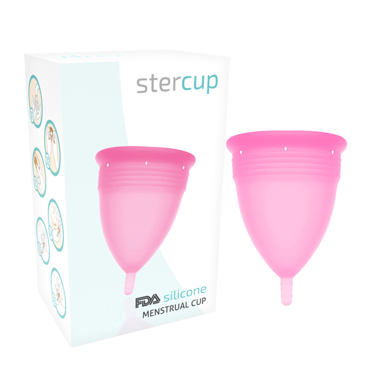 STERCUP - COPO MENSTRUAL DE SILICONE FDA ROSA - TAMANHO S - Sexshoptuga  Sexshoptuga 