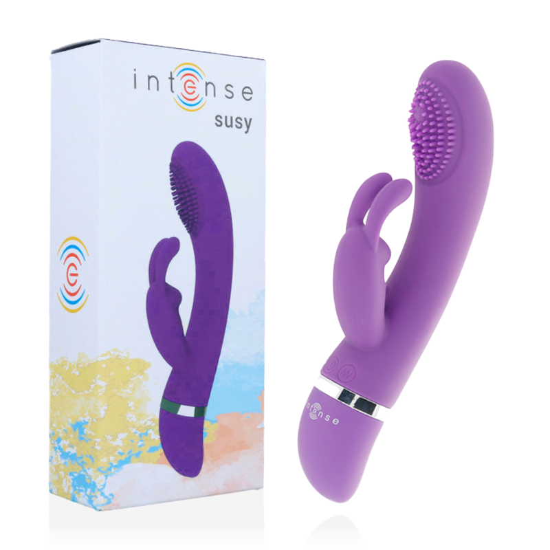 INTENSE - VIBRADOR OSCILANTE SUSY SILICON RABBIT LILAC - Sexshoptuga  Sexshoptuga 