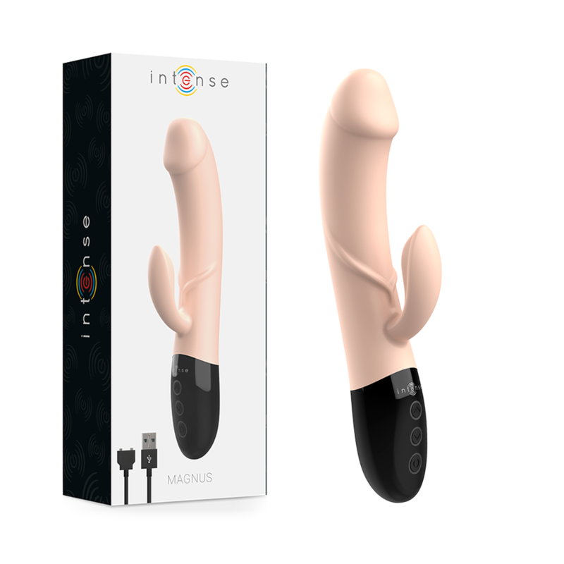 INTENSE - VIBRADOR RECARREGVEL MAGNUS DUAL NATURAL - Sexshoptuga 