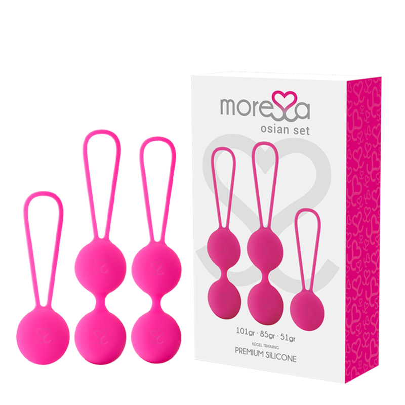 MORESSA - CONJUNTO OSIAN PREMIUM SILICONE ROSA (Osian One - 51 g | Osian Two - 101 g | Osian Three 85 g) - Sexshoptuga 