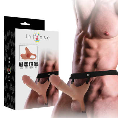 INTENSE - ARNÊS OCO COM DILDO DE SILICONE 16 X 3,5 CM - Sexshoptuga 