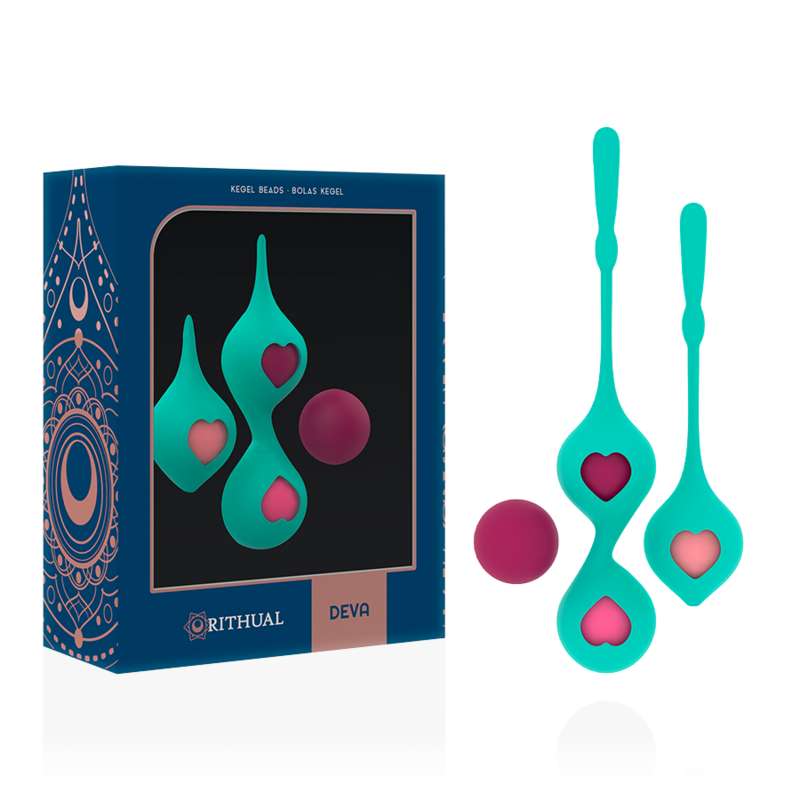 RITHUAL - CONJUNTO DE TREINAMENTO PÉLVICO DEVA AQUA GREEN - Sexshoptuga  Sexshoptuga 