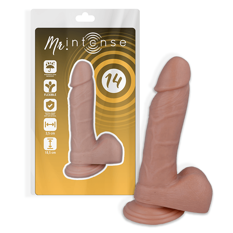 MR INTENSE - 14 PÊNIS REALÍSTICO 18.5 CM -O- 3.8 CM - Sexshoptuga 