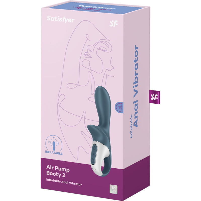 SATISFYER - BOOTY DE BOMBA DE AR 2 CINZA ESCURO - Sexshoptuga 