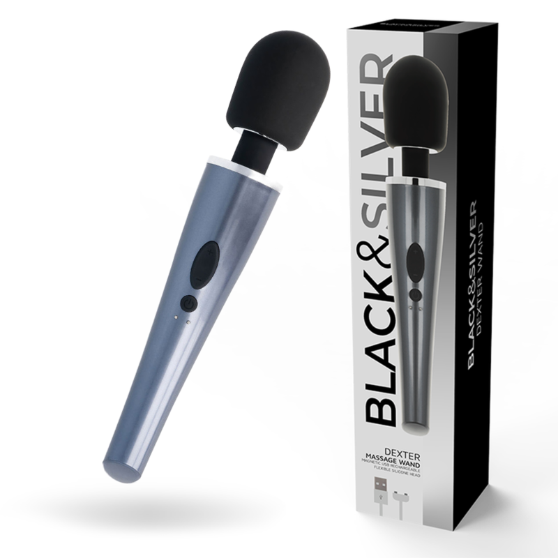 BLACK&SILVER - VARINHA DE MASSAGEM DEXTER - Sexshoptuga  Sexshoptuga 