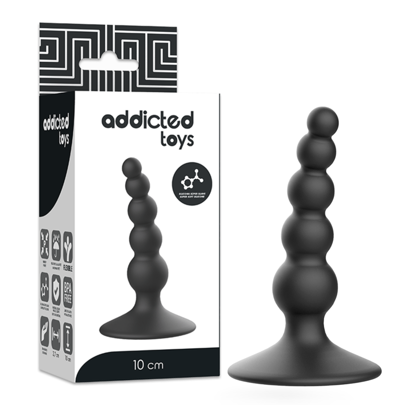 ADDICTED TOYS - PLUG SEXUAL ANAL 10 CM PRETO - Sexshoptuga  Sexshoptuga 