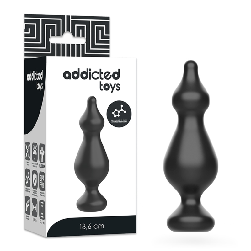 ADDICTED TOYS - PLUG ANAL SEXUAL 13.6 CM PRETO - Sexshoptuga  Sexshoptuga 