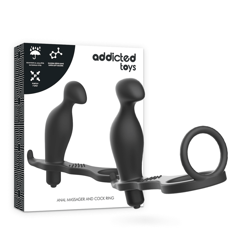 ADDICTED TOYS - PLUG ANAL - COM ANEL DE SILICONE PRETO 12 CM - Sexshoptuga  Sexshoptuga 