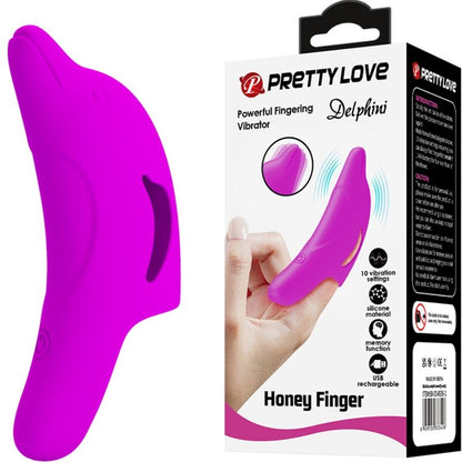 PRETTY LOVE - ESTIMULADOR DE DEDO ROXO DELPHINI PODEROSO - Sexshoptuga 