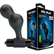 MR PLAY - PLUG ANAL VIBRADOR DE SILICONE PRETO - Sexshoptuga 