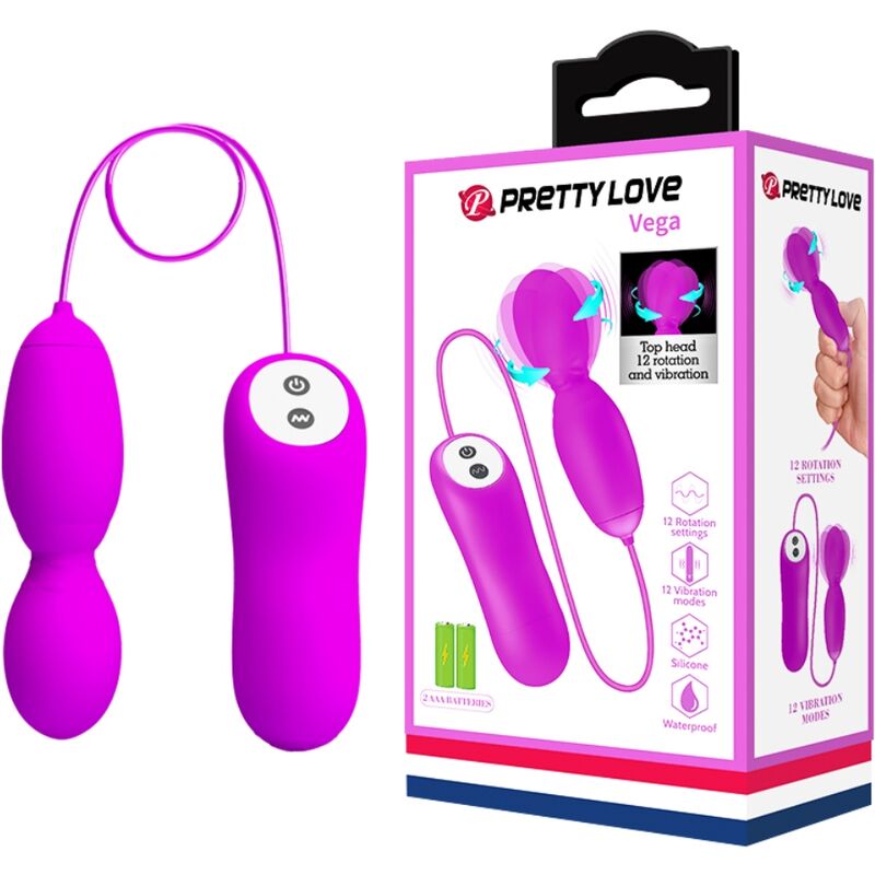 PRETTY LOVE - MASSAGER DE ROTAO E VIBRAO VEGA 12 FUNÕES FÚCSIA - Sexshoptuga  Sexshoptuga 