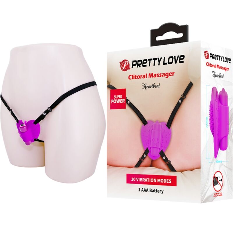 PRETTY LOVE - HEARTBEAT CLITORIS MASSAGER 10 MODOS DE VIBRAO ROXO - Sexshoptuga 