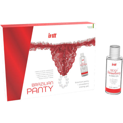 INTT RELEASES - CALÇA VERMELHA BRASILEIRA COM PÉROLAS E GEL LUBRIFICANTE 50 ML - Sexshoptuga 