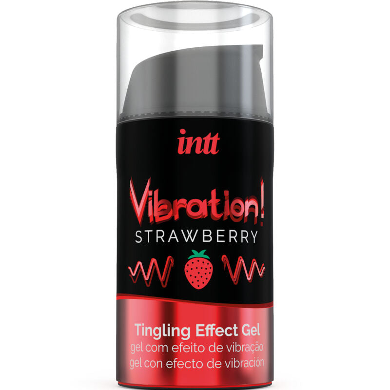 INTT - PODEROSO ESTIMULANTE ÍNTIMO GEL VIBRATÓRIO LÍQUIDO MORANGO 15 ML - Sexshoptuga  Sexshoptuga 