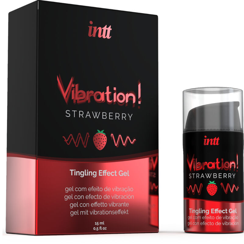 INTT - PODEROSO ESTIMULANTE ÍNTIMO GEL VIBRATÓRIO LÍQUIDO MORANGO 15 ML - Sexshoptuga  Sexshoptuga 