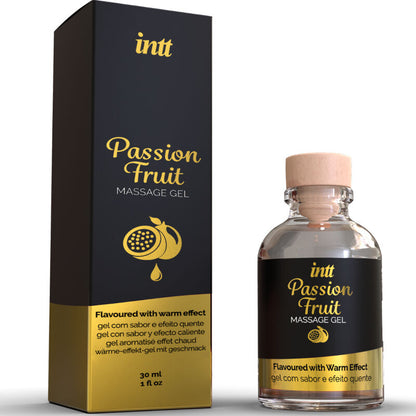 INTT MASSAGE & ORAL SEX - GEL DE MASSAGEM COM SABOR DE MARACUJÁ COM EFEITO CALOR - Sexshoptuga 