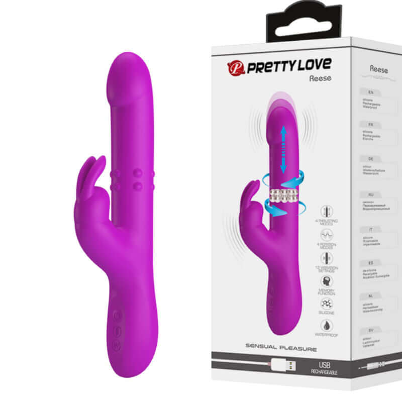 PRETTY LOVE - VIBRADOR REESE COM ROTAO ROXA - Sexshoptuga  Sexshoptuga 