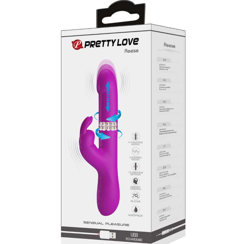 PRETTY LOVE - VIBRADOR REESE COM ROTAO ROXA - Sexshoptuga  Sexshoptuga 