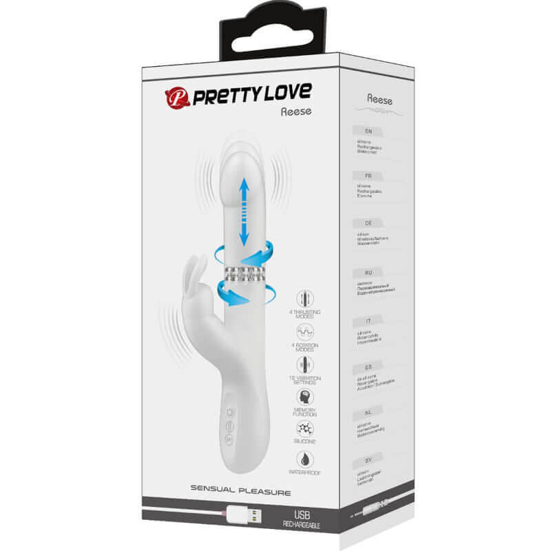 PRETTY LOVE - VIBRADOR REESE COM ROTAO DE PRATA - Sexshoptuga  Sexshoptuga 