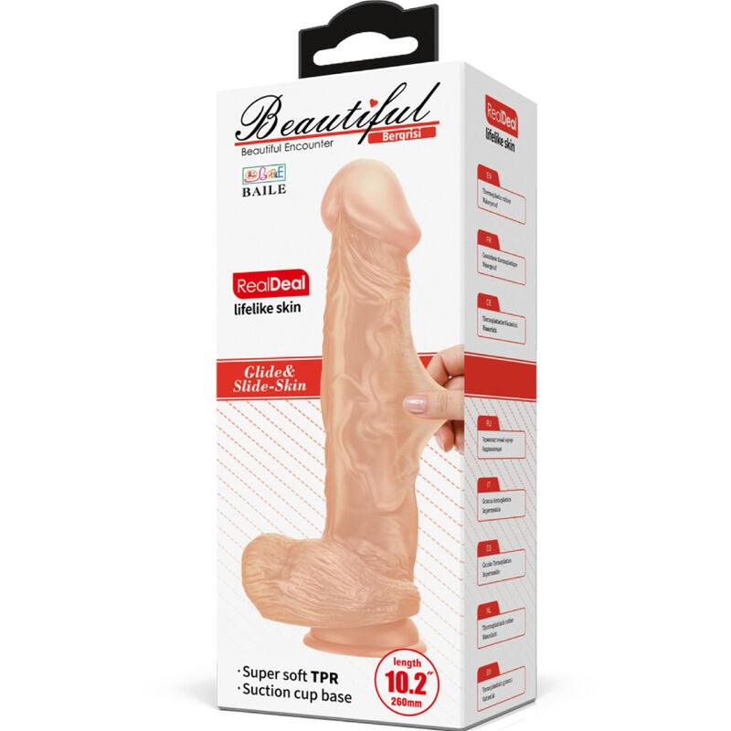 BAILE - BELO ENCONTRO BERGRISI DILDO REALÍSTICO FLEXÍVEL 26 CM NATURAL - Sexshoptuga 