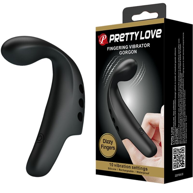 PRETTY LOVE - DEDAL VIBRADOR GORGONA PRETO - Sexshoptuga  Sexshoptuga 